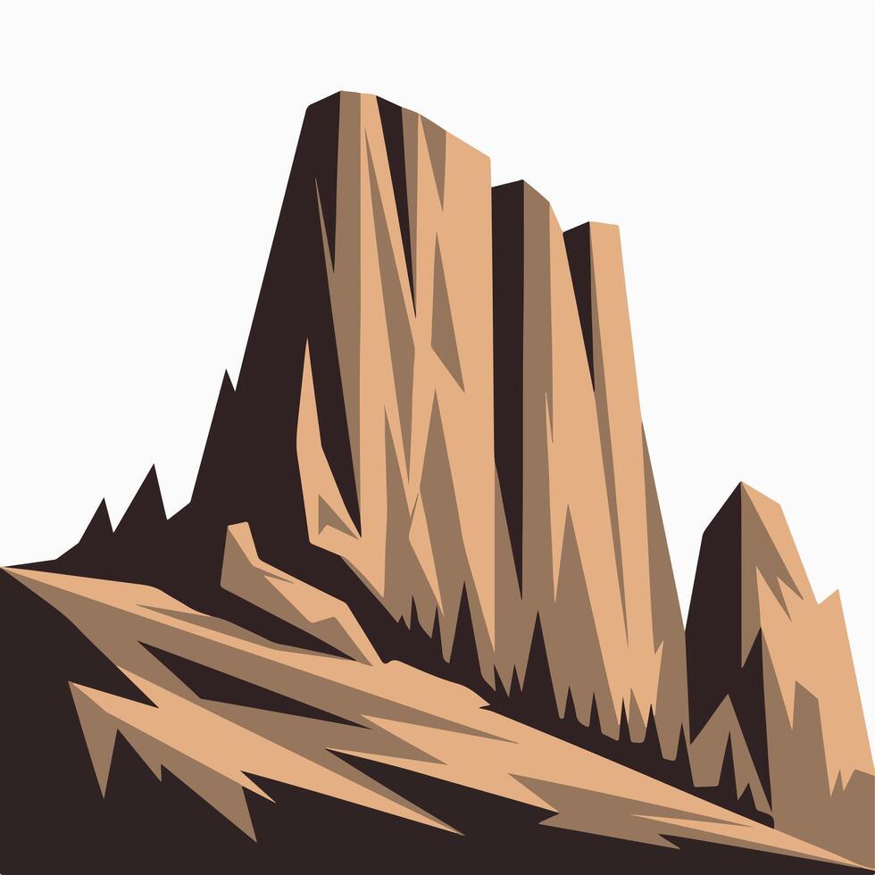 The rock formation is shown in a flat style vector