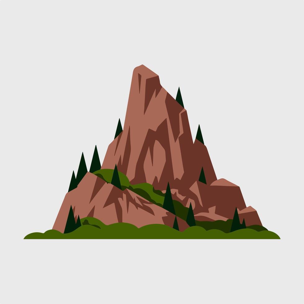 Mountain landscape with trees and rocks vector