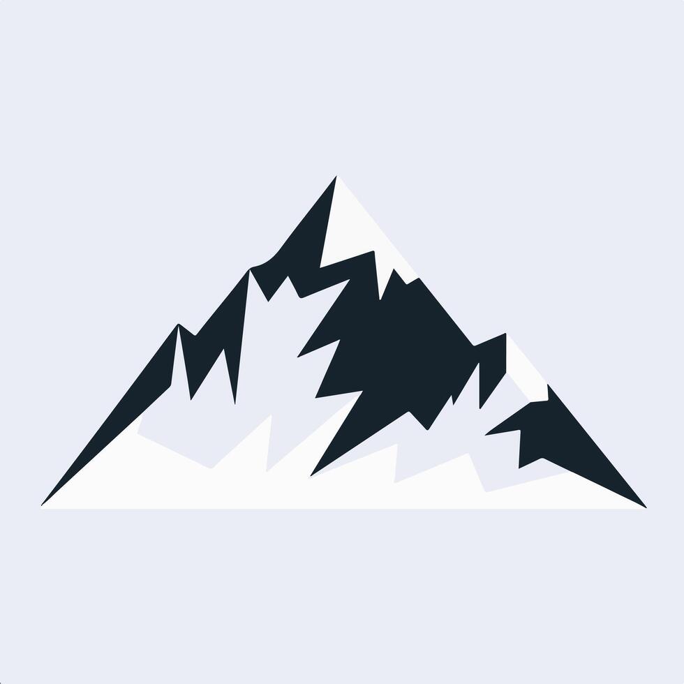 A mountain with snow on it in a flat design vector