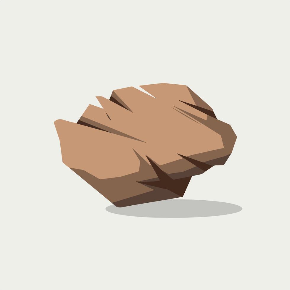 Elegant Flat Rock Icon on a Plain White Background vector