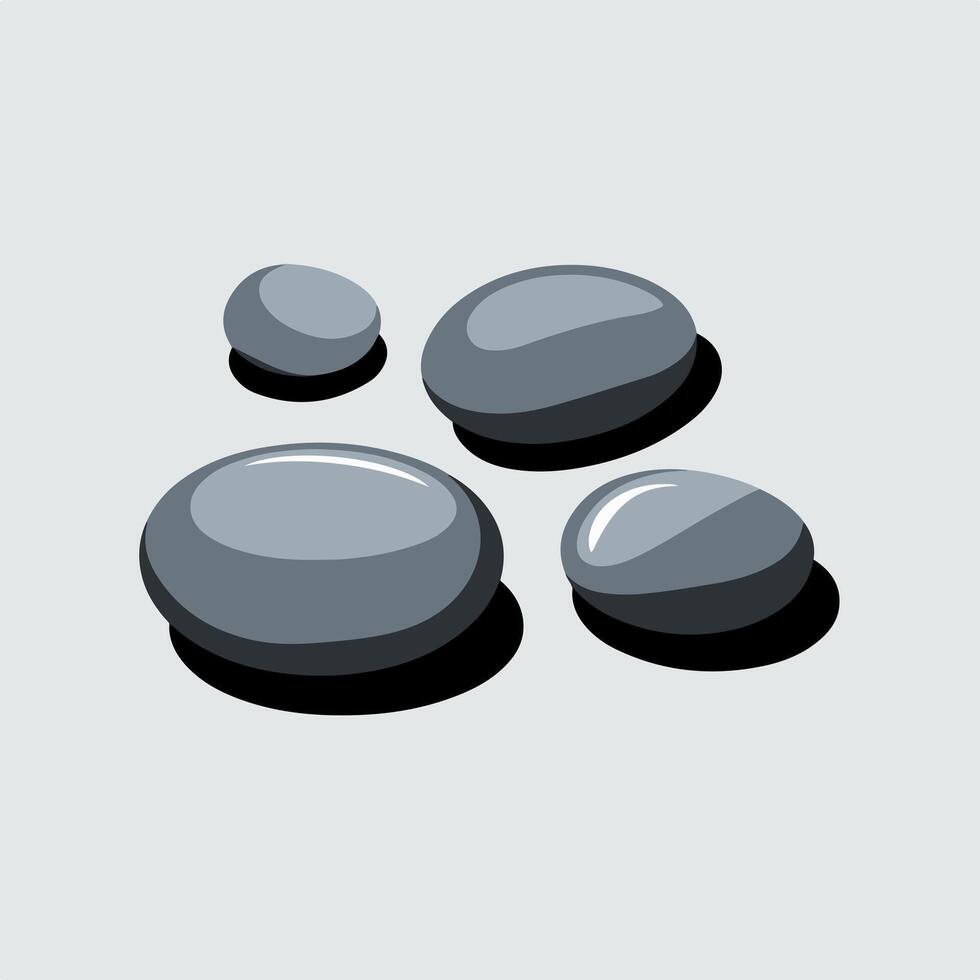 Three gray stones on a white background vector