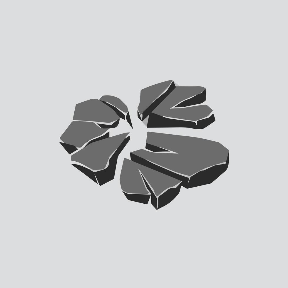 A black and white logo of a flower vector