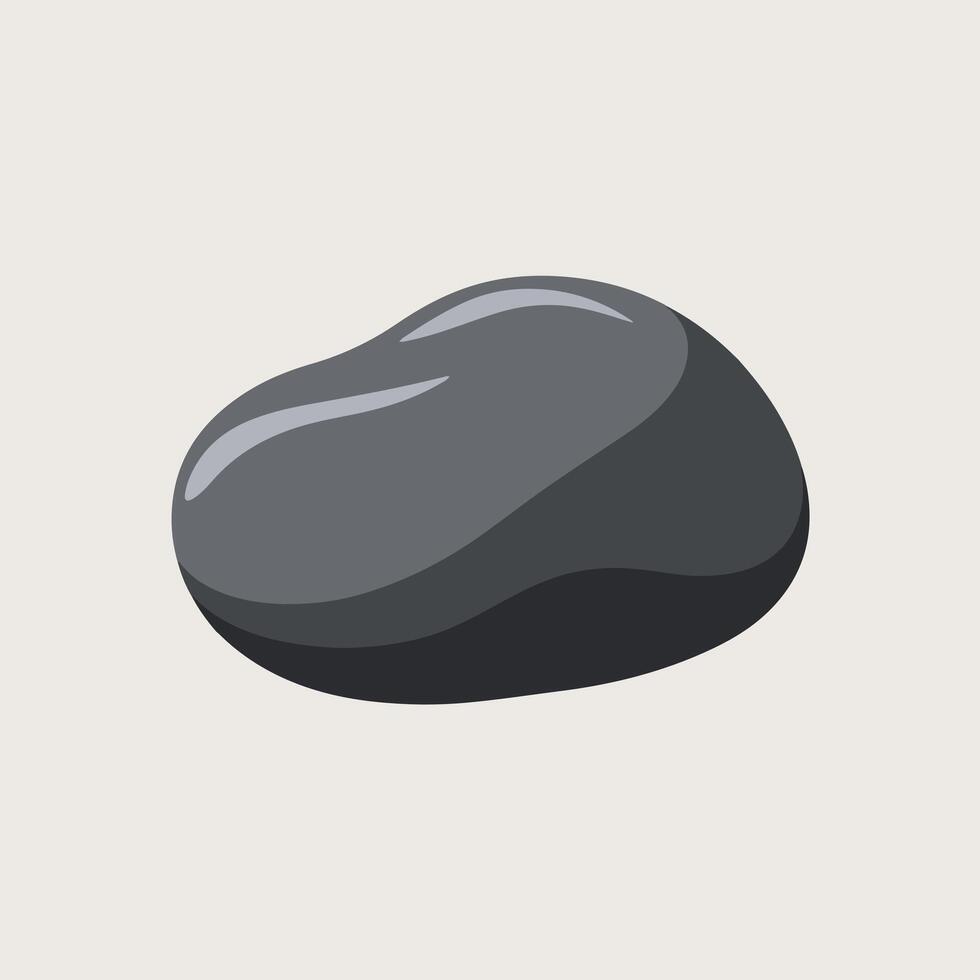 A black stone on a white background vector