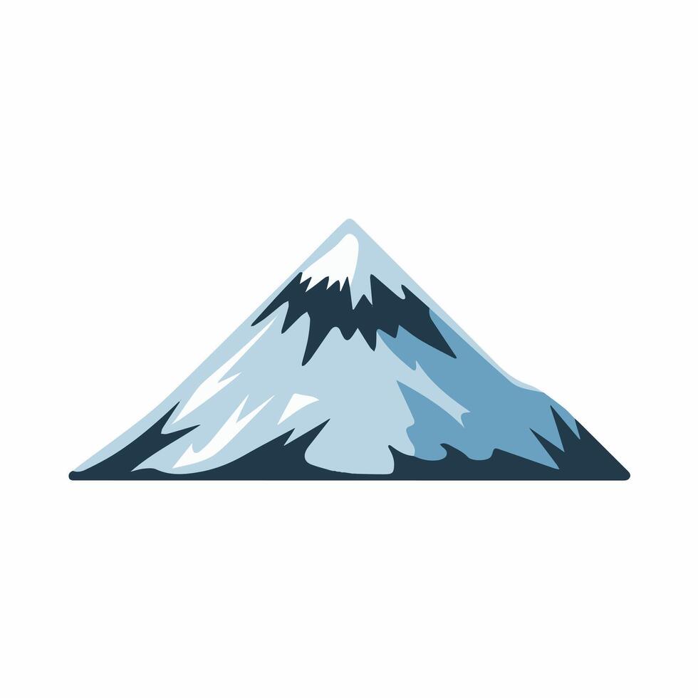 A mountain with a snow covered peak vector