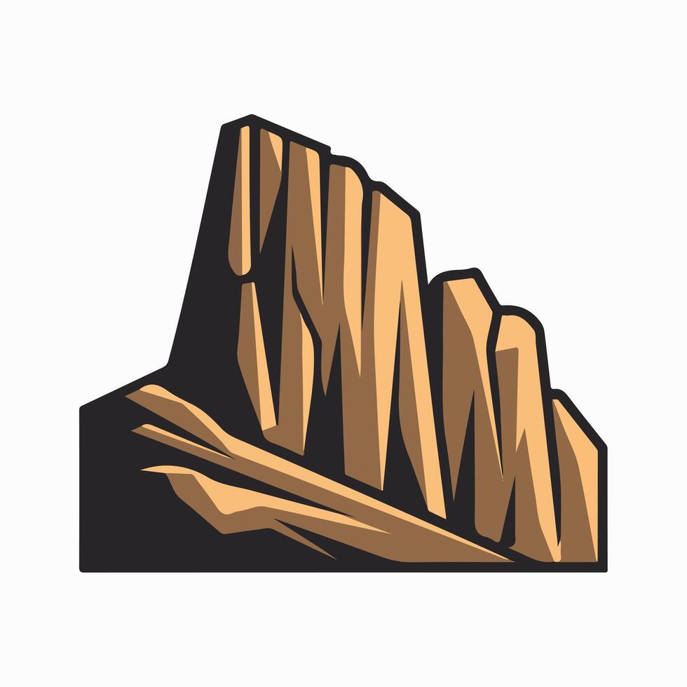 A mountain rock icon on a white background vector