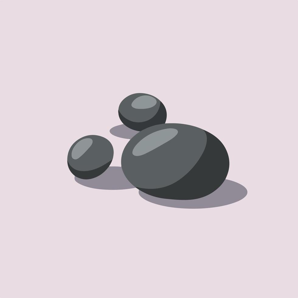 A black and white illustration of three rocks vector