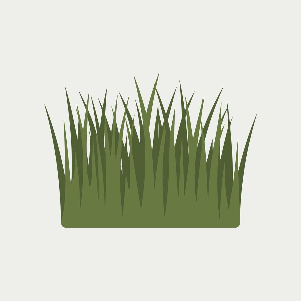 Green grass flat icon illustration vector