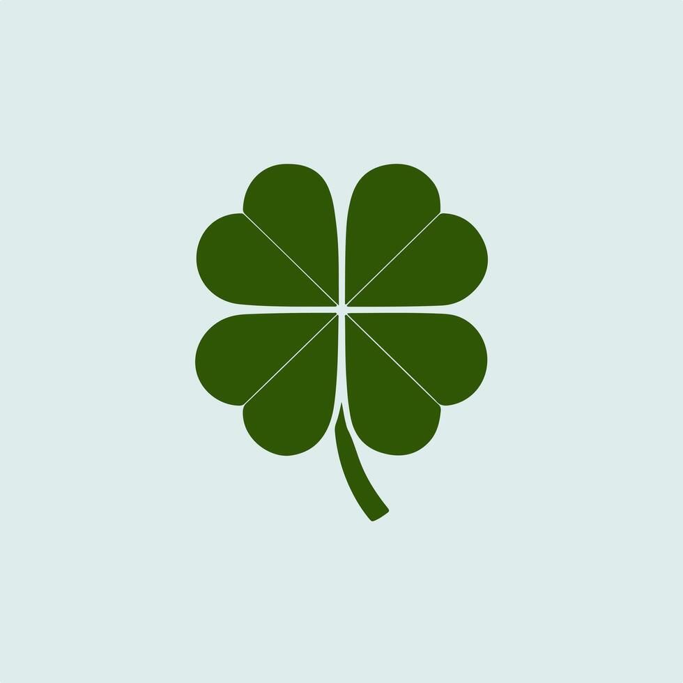 A four leaf clover icon on a light blue background vector