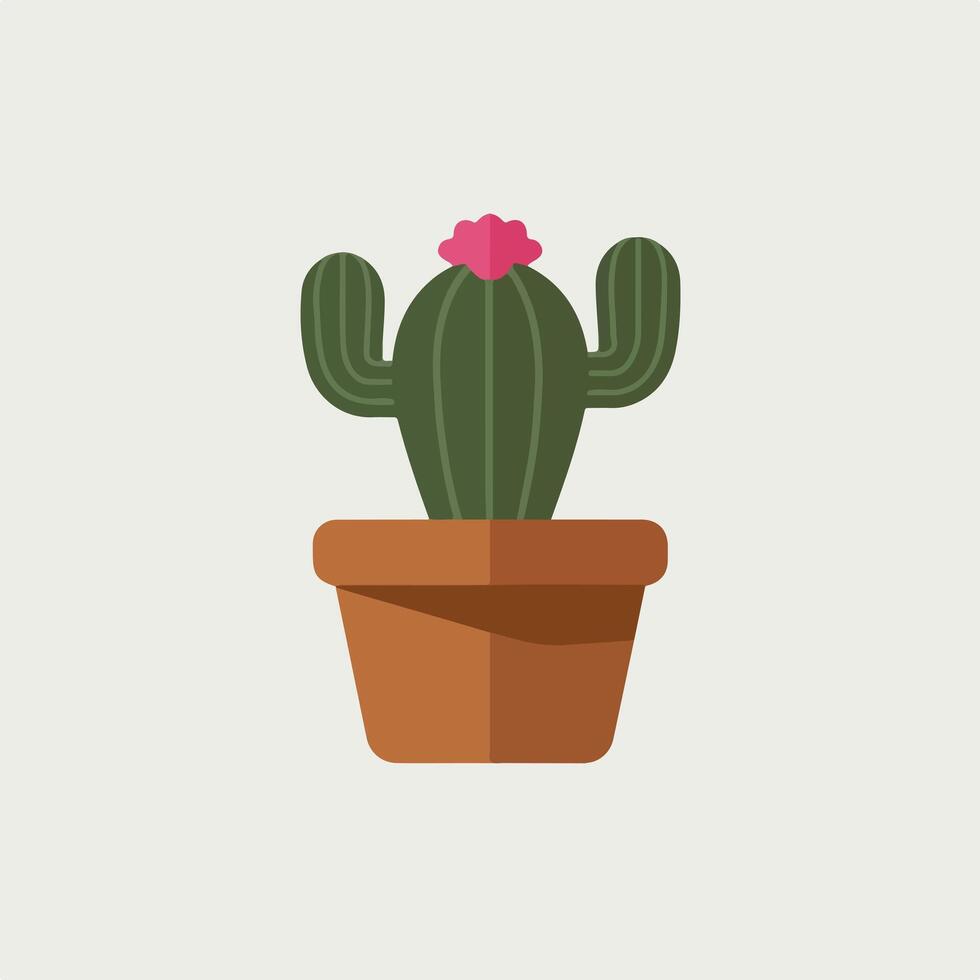 Cactus plant flat icon illustration vector