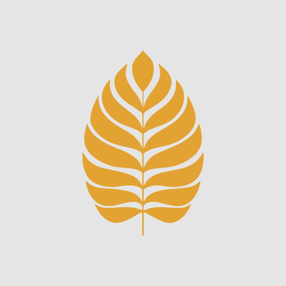 Flat-Style Gold Leaf with a Clean White Canvas vector