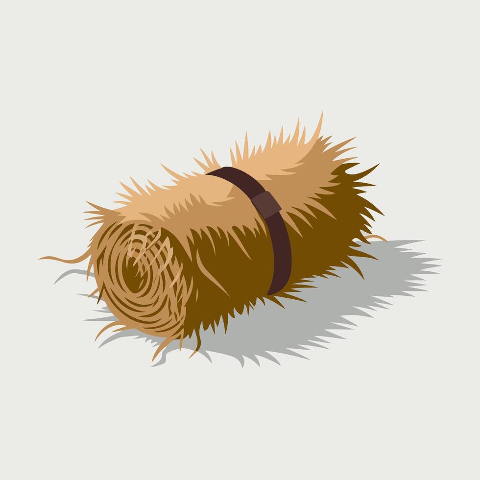 A hay roll on a white background vector
