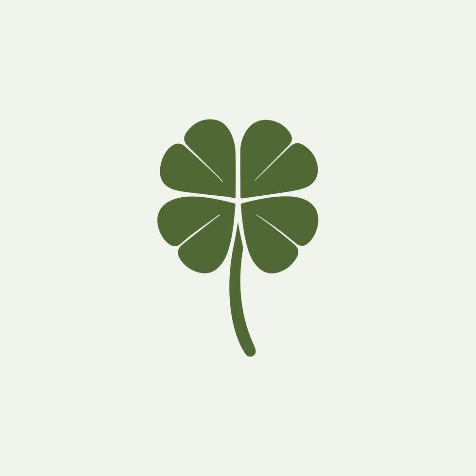 A four leaf clover is shown in a simple design vector