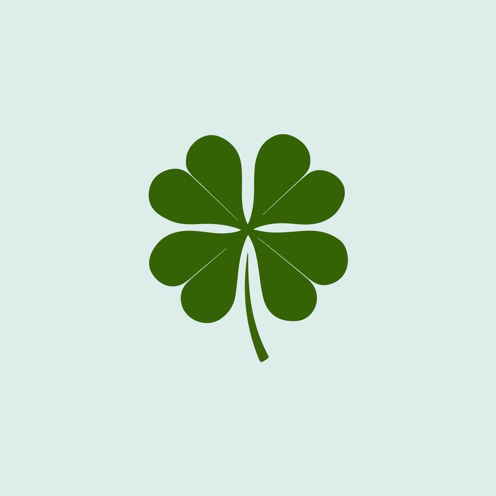 Stylized Four-Leaf Clover in a Simple Flat Design vector