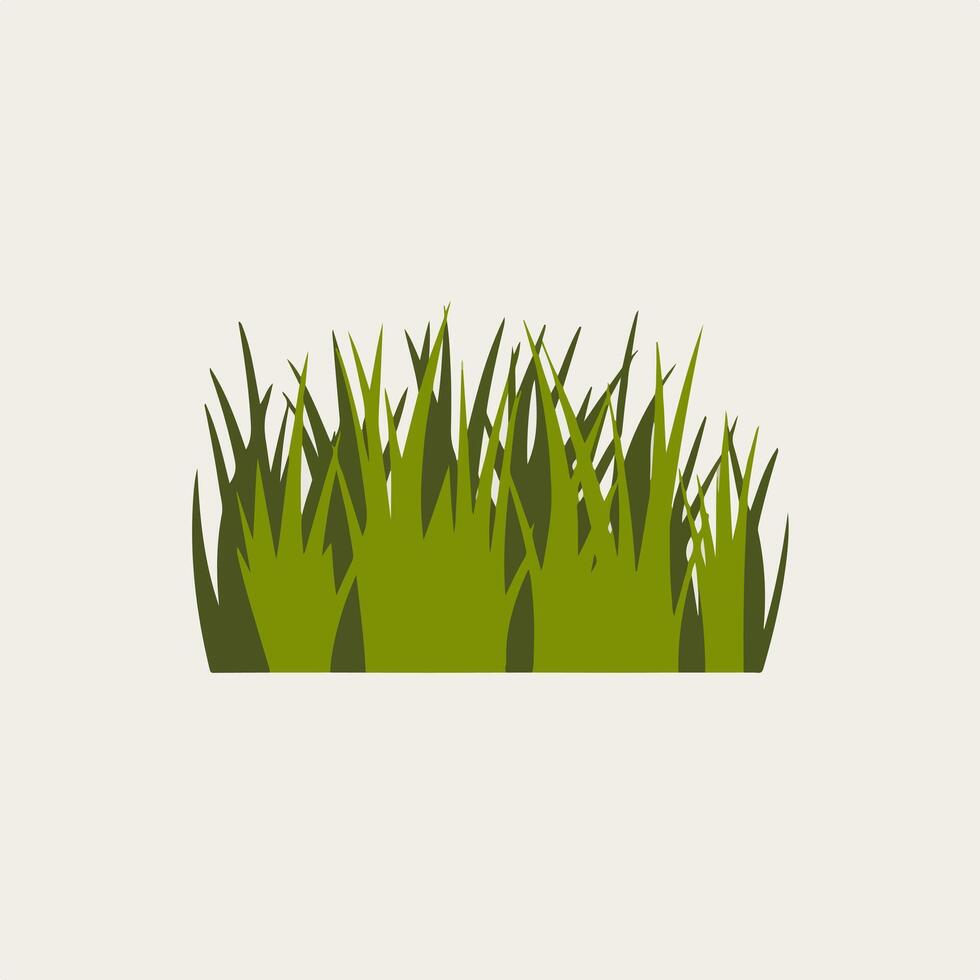 Green grass flat icon on white background vector