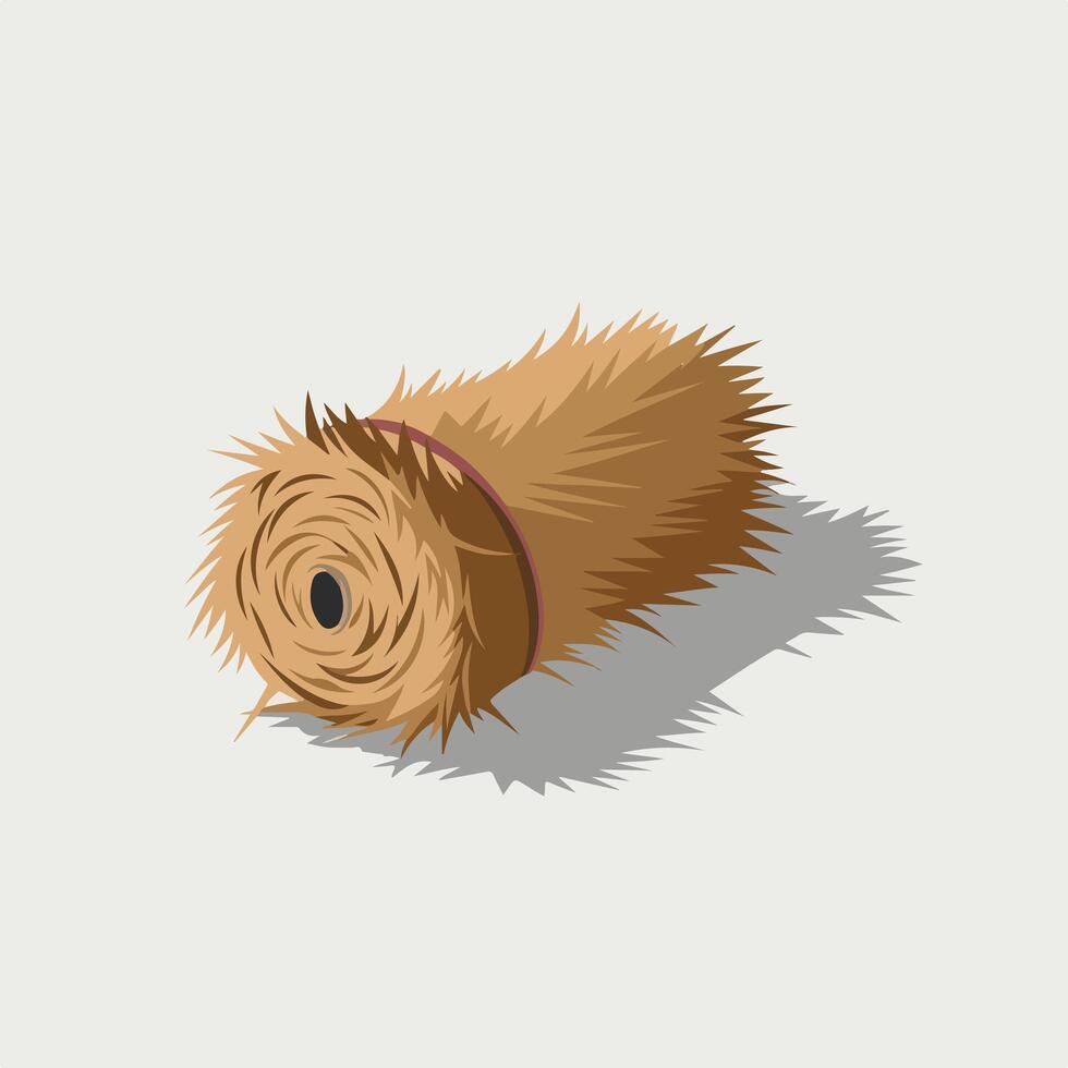 Minimalist Hay Bale Illustration on a White Canvas vector