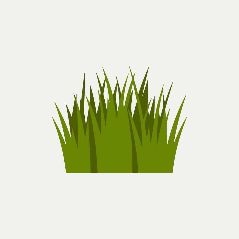 Elegant Flat Grass Icon on a Plain White Space vector