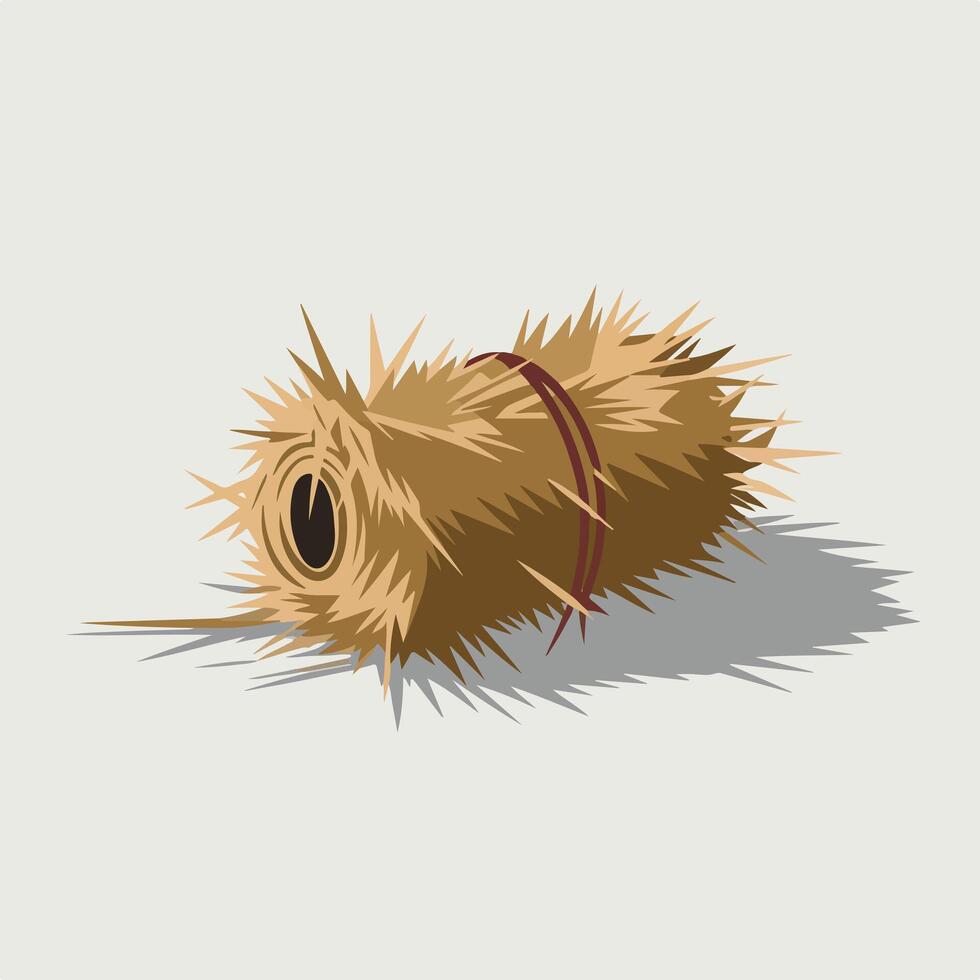 Flat-Style Roll of Hay with a Clean White Background vector