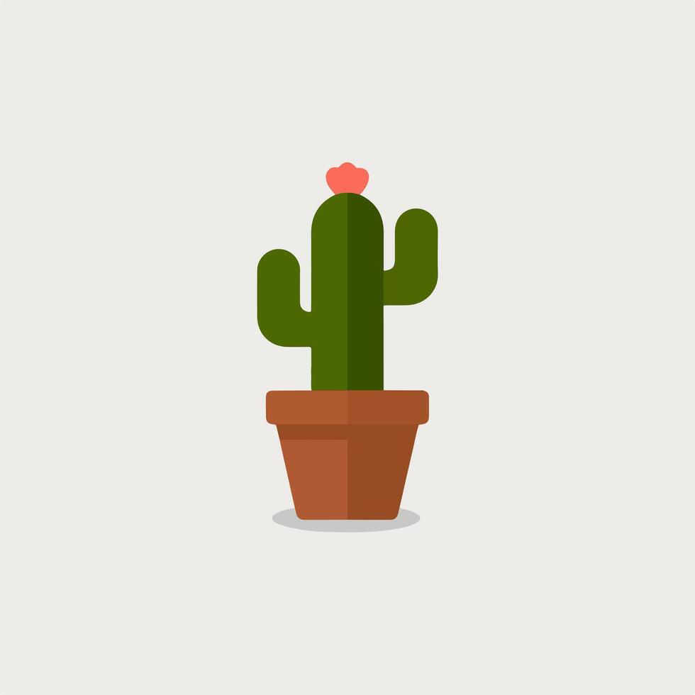 Cactus plant flat design illustration vector