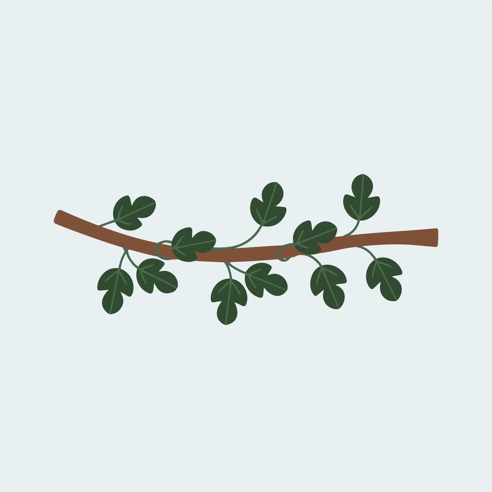 A branch with leaves on it, with a blue background vector
