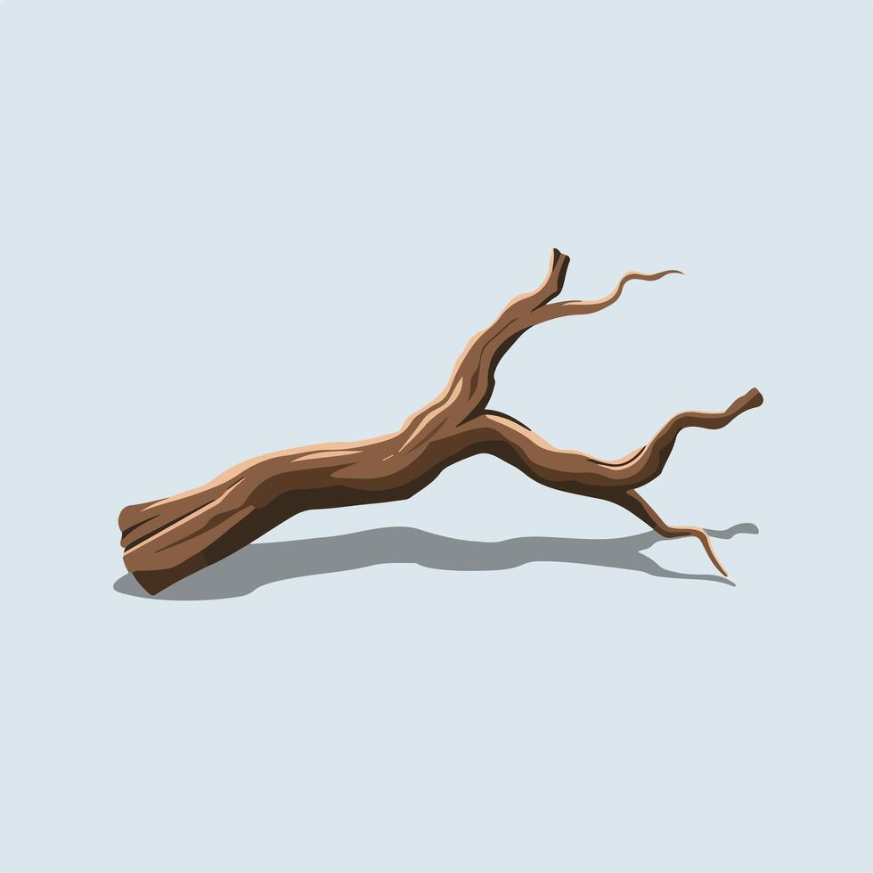 A cartoon illustration of a dead tree branch vector
