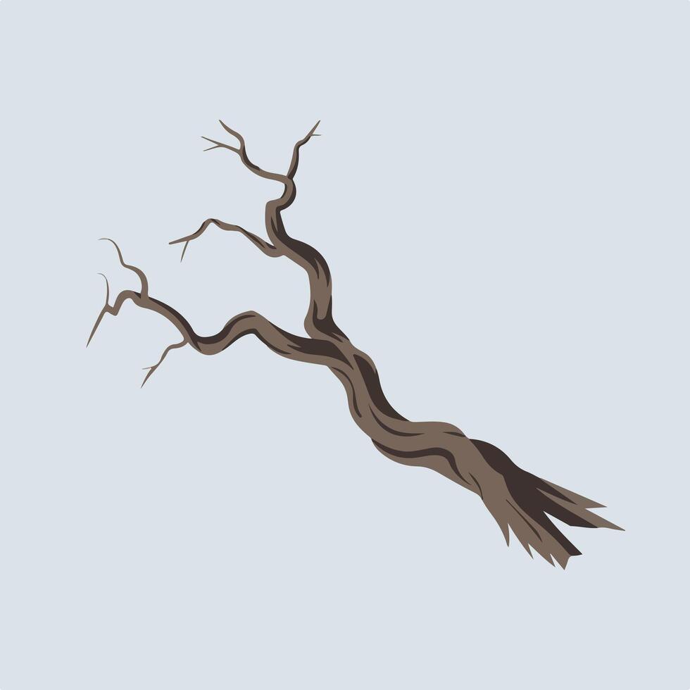 A dead tree on a light blue background vector