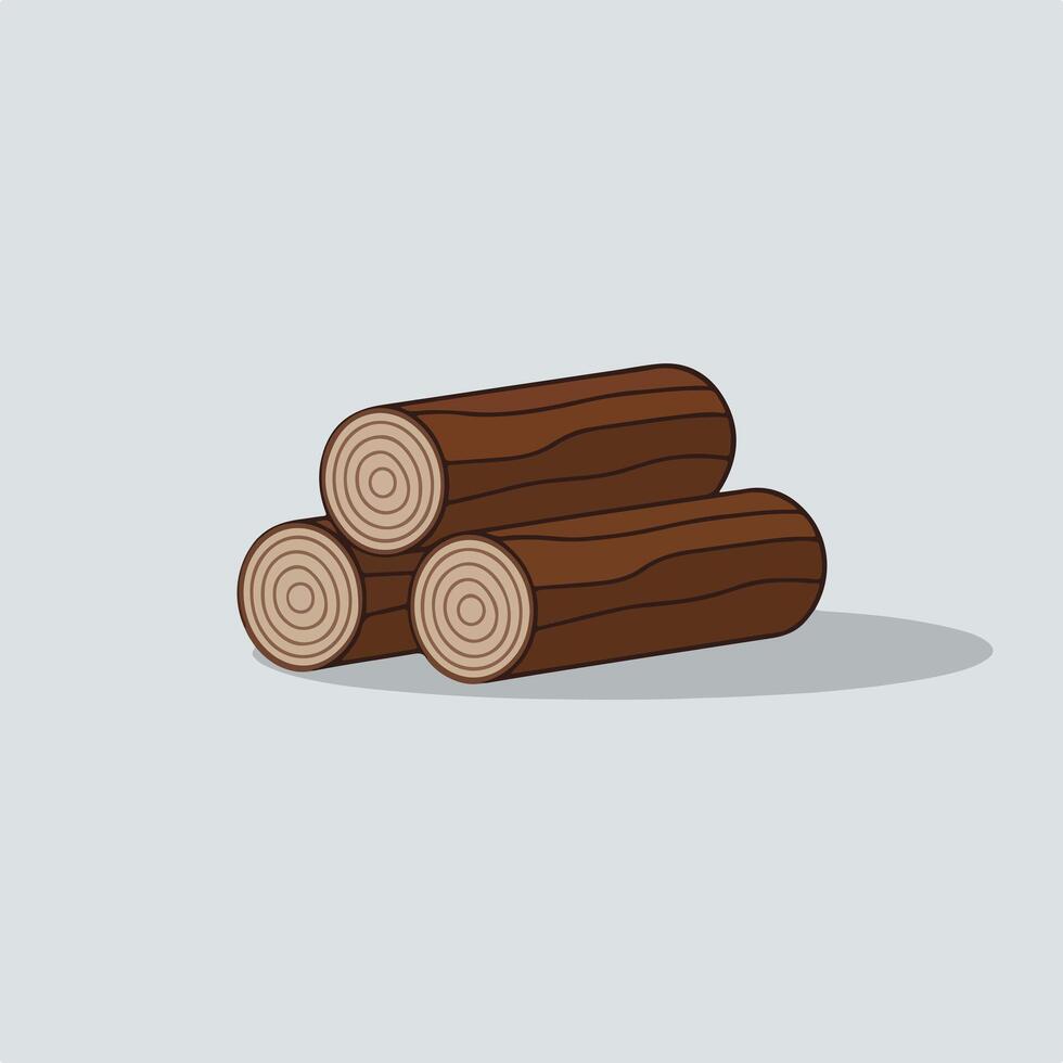 Wooden logs icon illustration vector