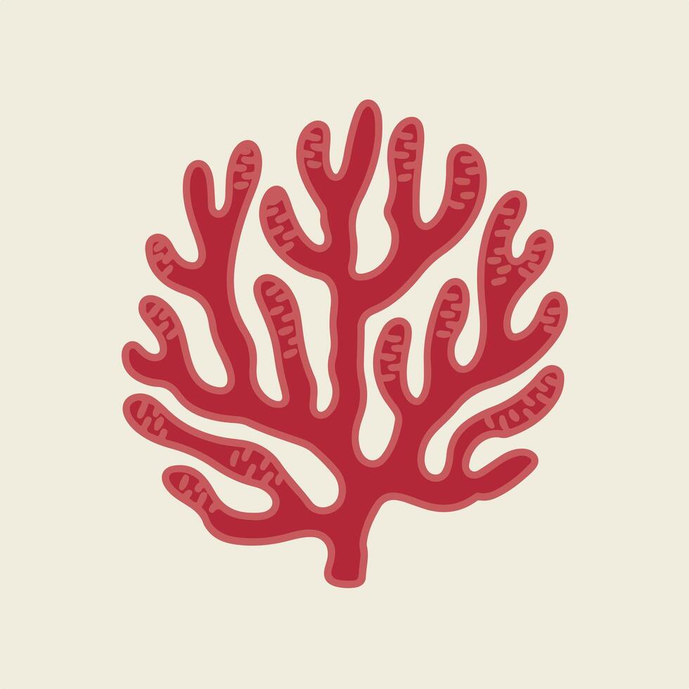Red coral on a white background vector