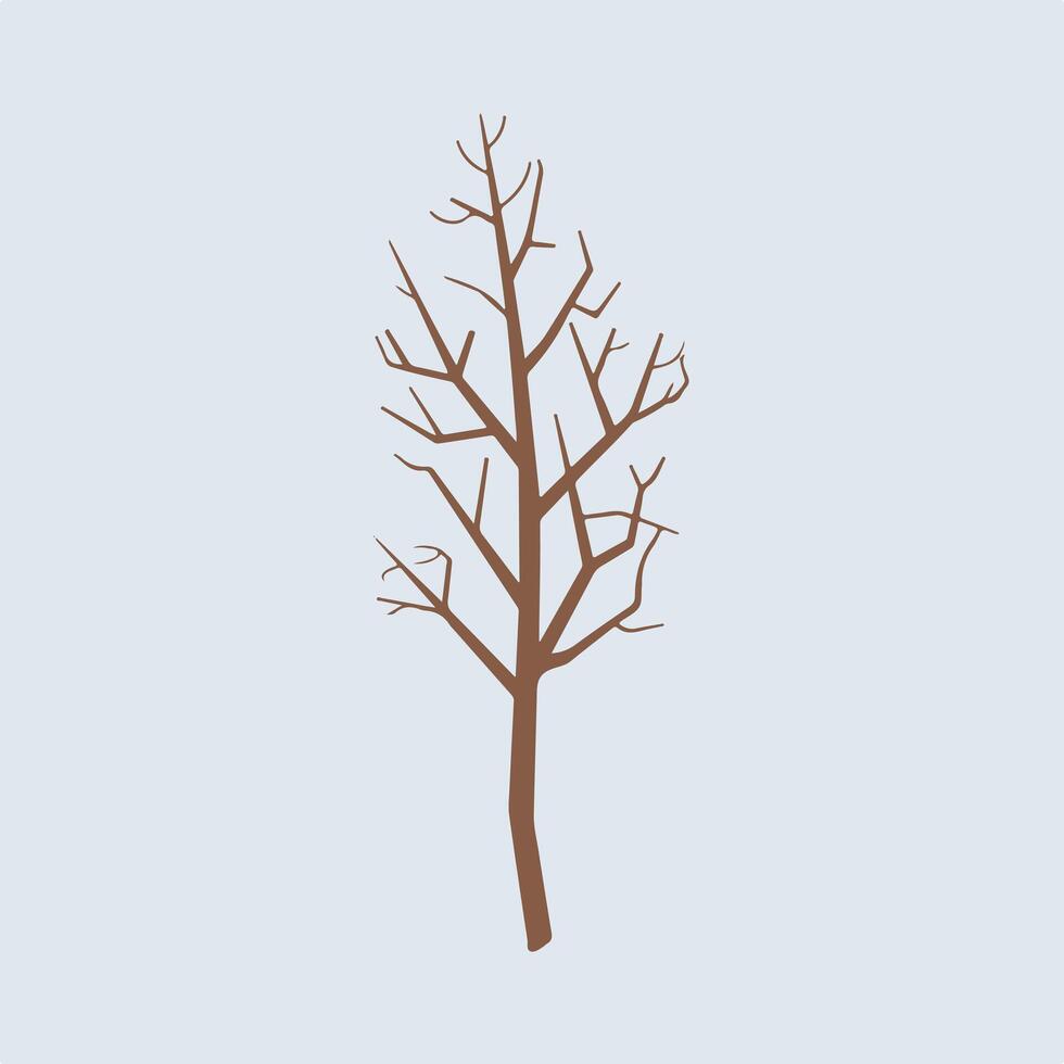 A tree with no leaves on it in a flat style vector