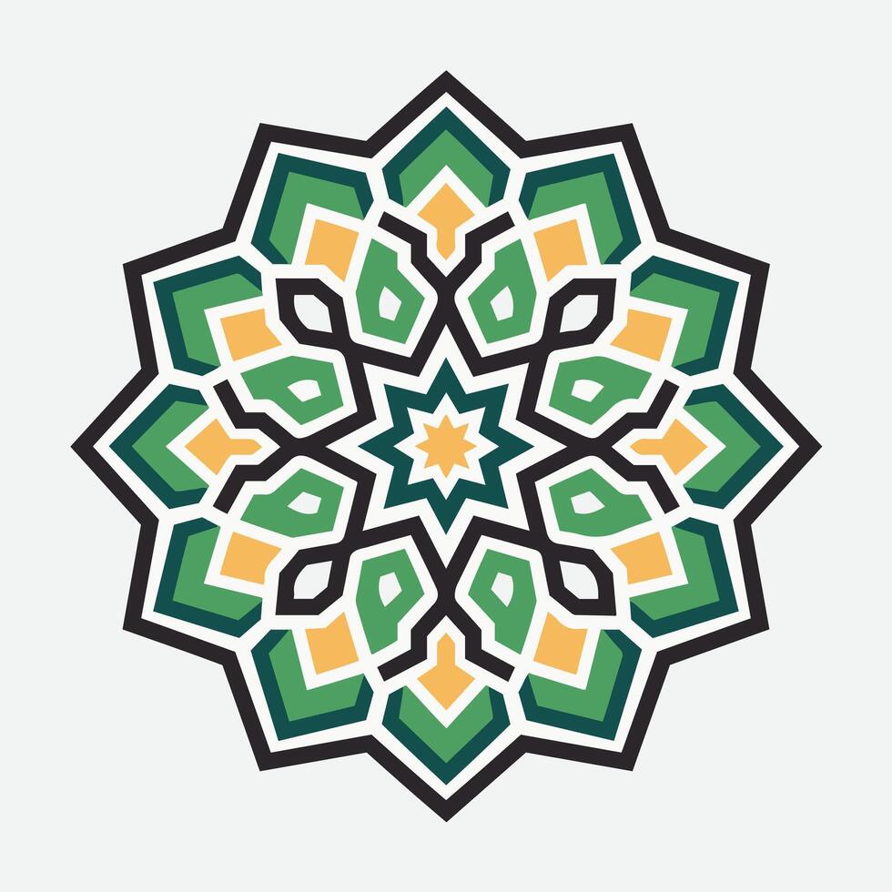 A green and yellow flower design vector