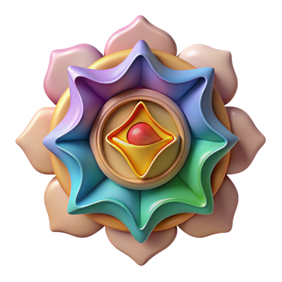 stunning rustic Abstract Chakras Colorful Design Cutout Element professional png