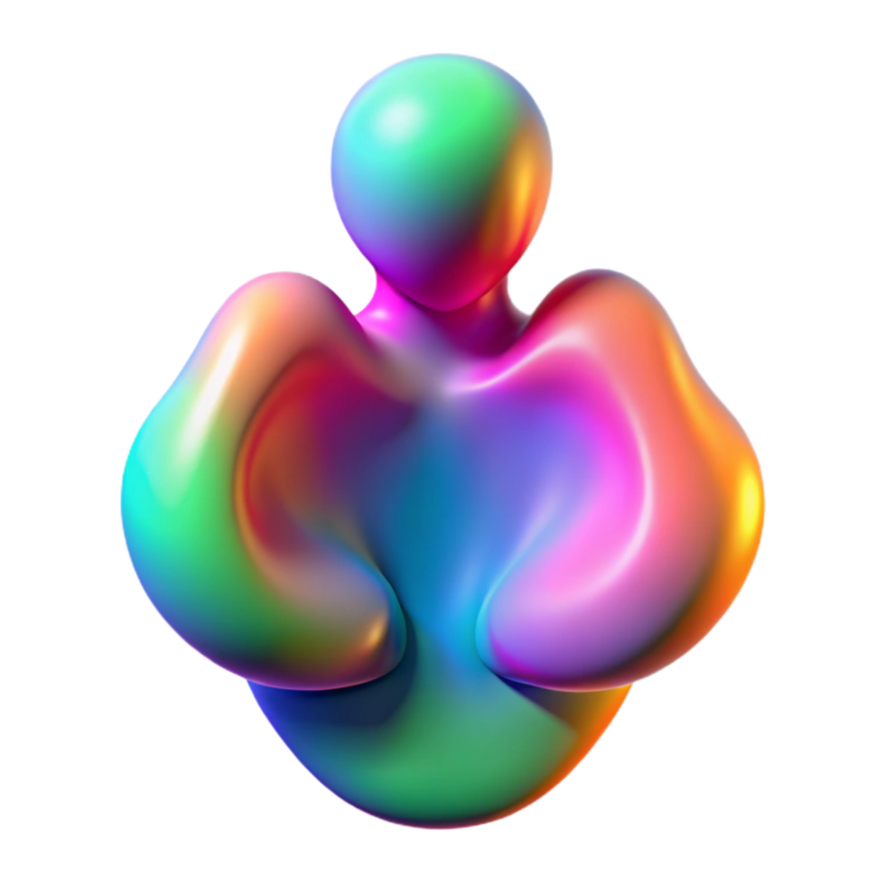 serene classic Abstract Colorful Aura Surrounding Person Isolated with Gradient Effect 4K png