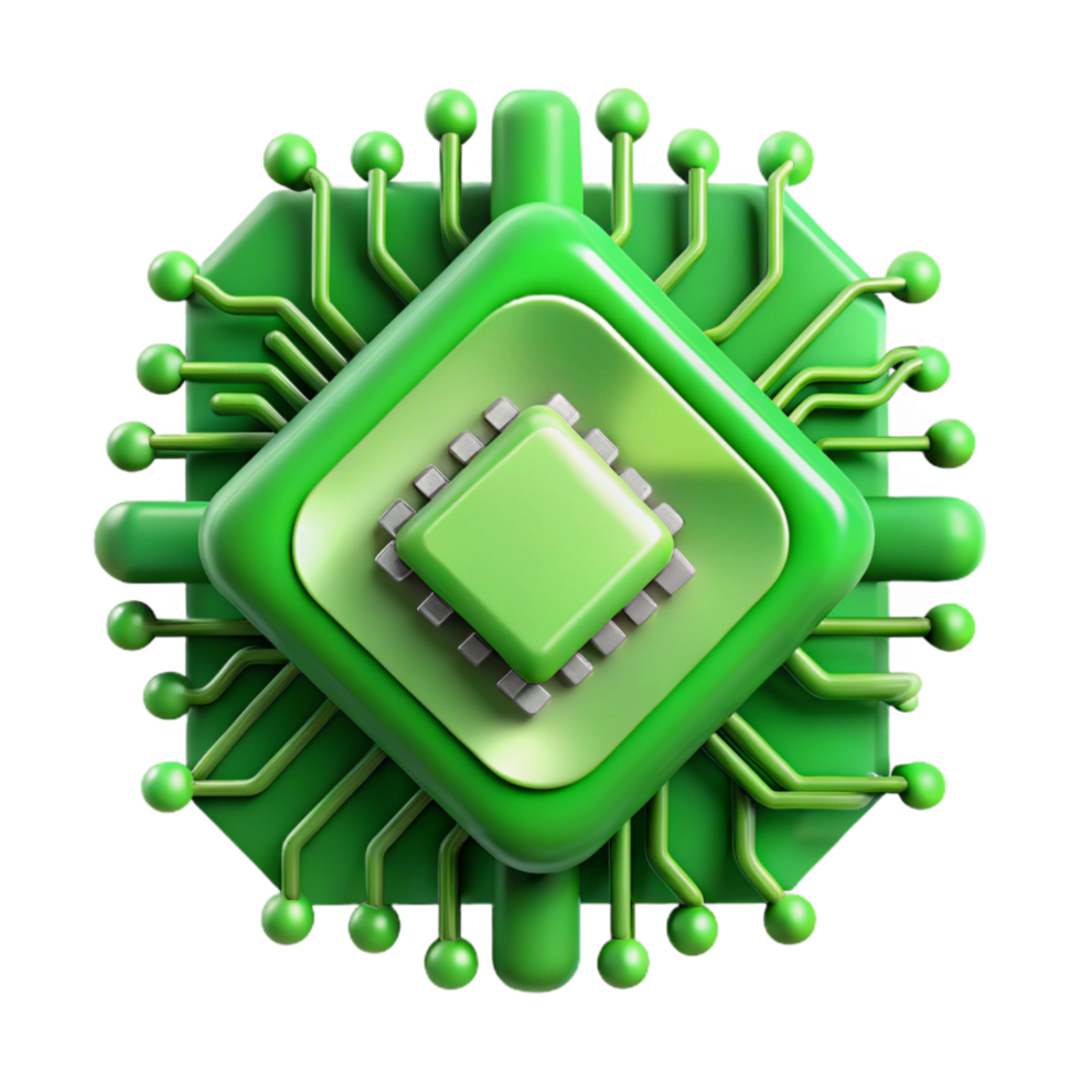 serene artistic Abstract Circuitry Background Green Color Cutout high quality png