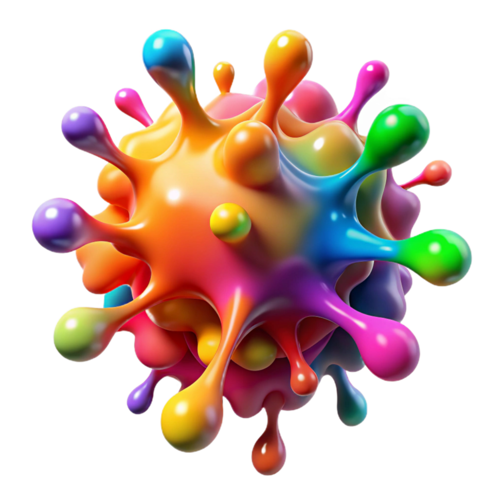 wonderful classic Abstract Colorful Paint Splatter Representing Emotions Isolated with Dynamic Effect detailed png