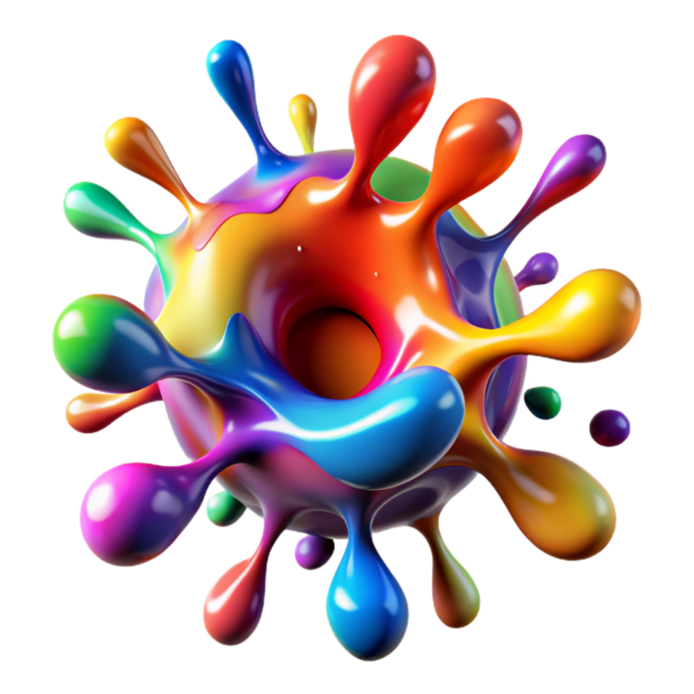 elegant artistic Abstract Colorful Paint Splatter Representing Emotions Isolated with Dynamic Effect high quality png