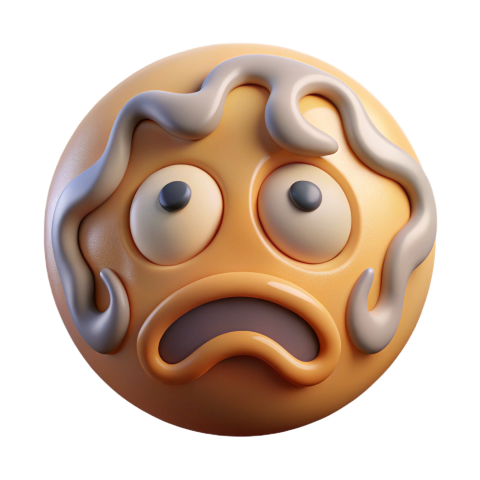serene vintage Abstract Generalized Anxiety Disorder Symbol Worried Face Transparent Background premium png