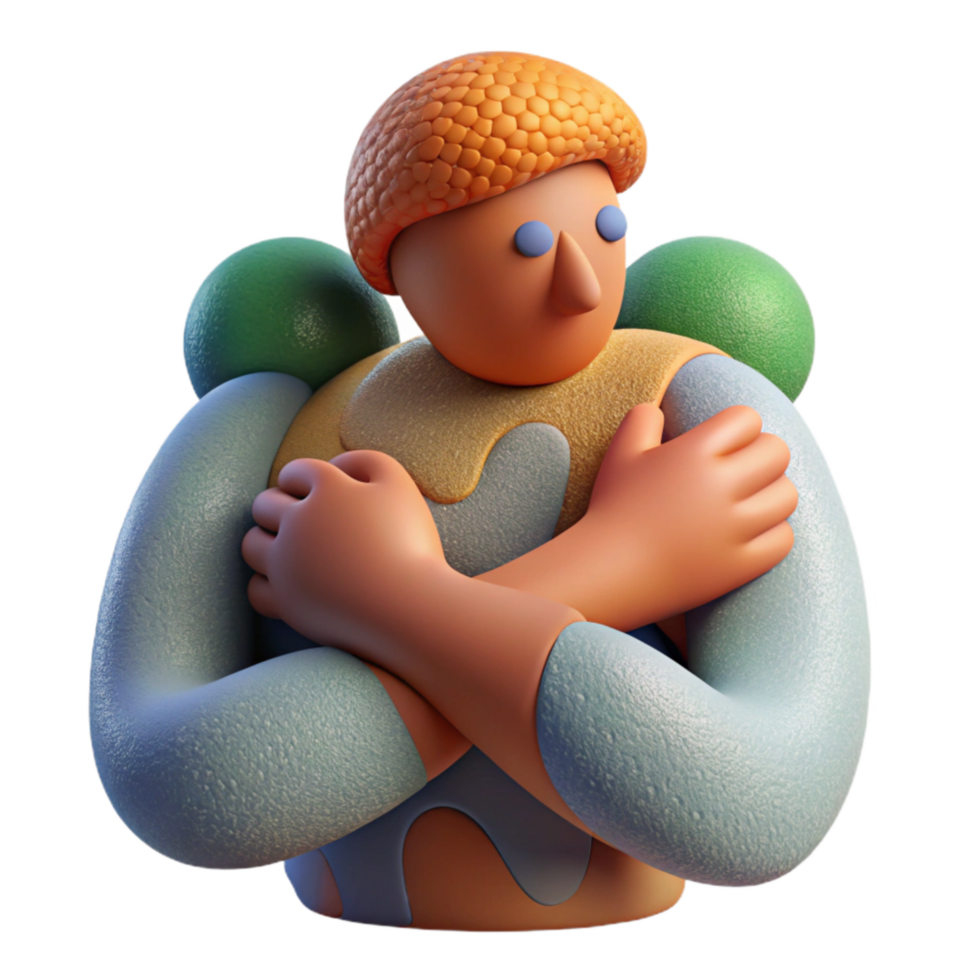 magnificent traditional Abstract Figure Embracing Self Cutout high resolution png