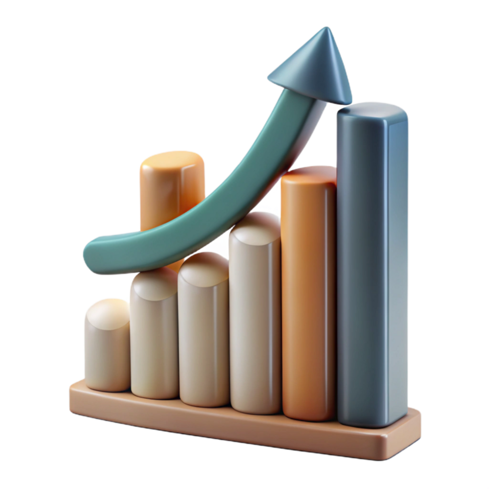 magnificent modern Abstract Growth Chart Upward Trend Isolated professional png