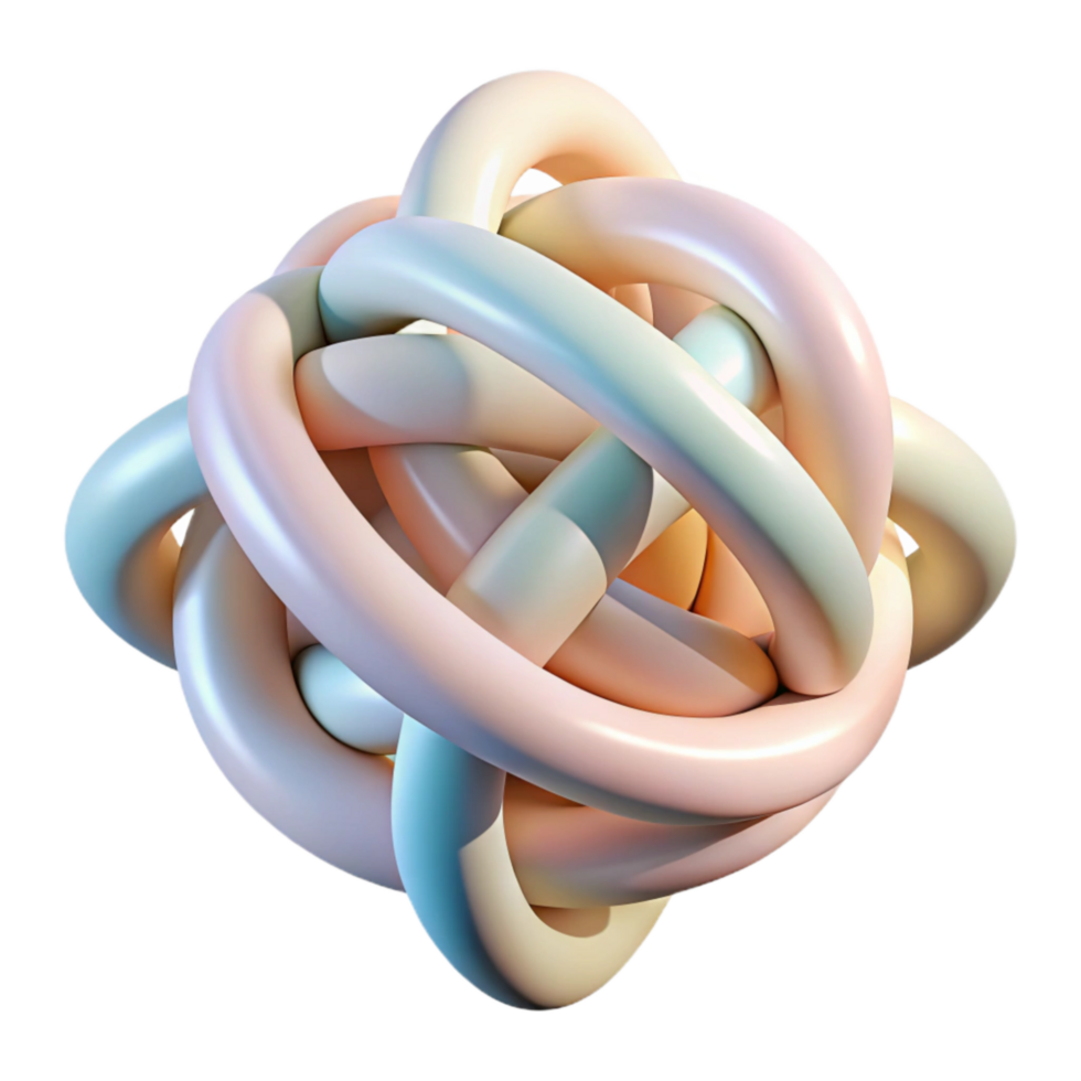 serene minimalist Abstract Intertwined Lines Representing Connection with Soft Colors Transparent Background exclusive png