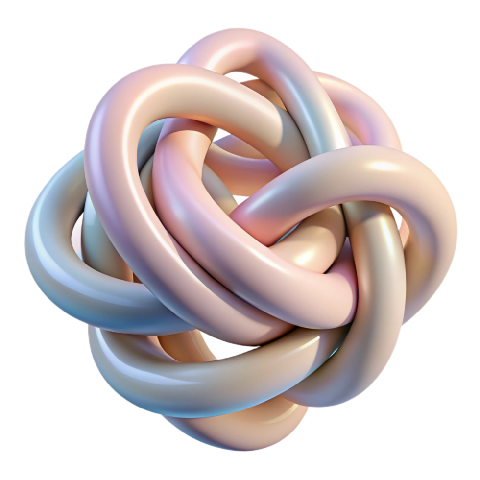 beautiful rustic Abstract Intertwined Lines Representing Connection with Soft Colors Transparent Background high resolution png