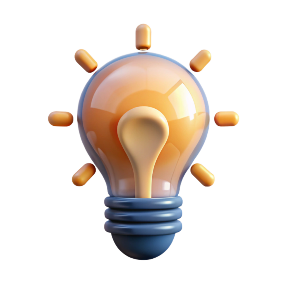 magnificent contemporary Abstract Light Bulb Icon with Innovative Marketing Idea Isolated authentic png