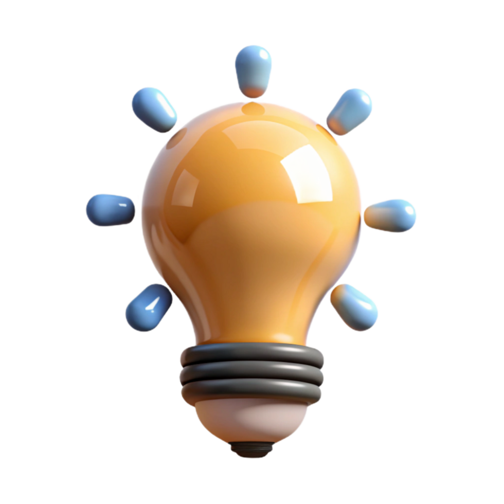 wonderful minimalist Abstract Light Bulb Icon with Innovative Marketing Idea Isolated original png
