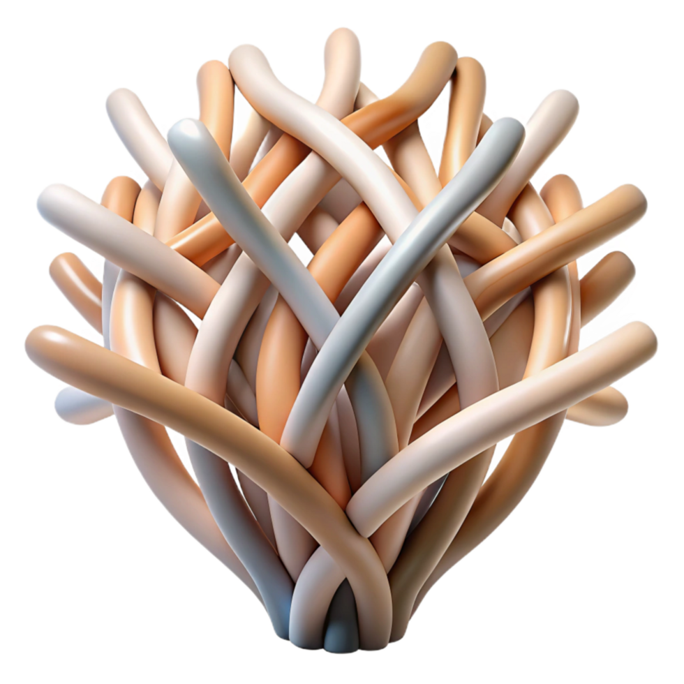 wonderful classic Abstract Interwoven Branches Representing Growth with Natural Colors Transparent Background detailed png