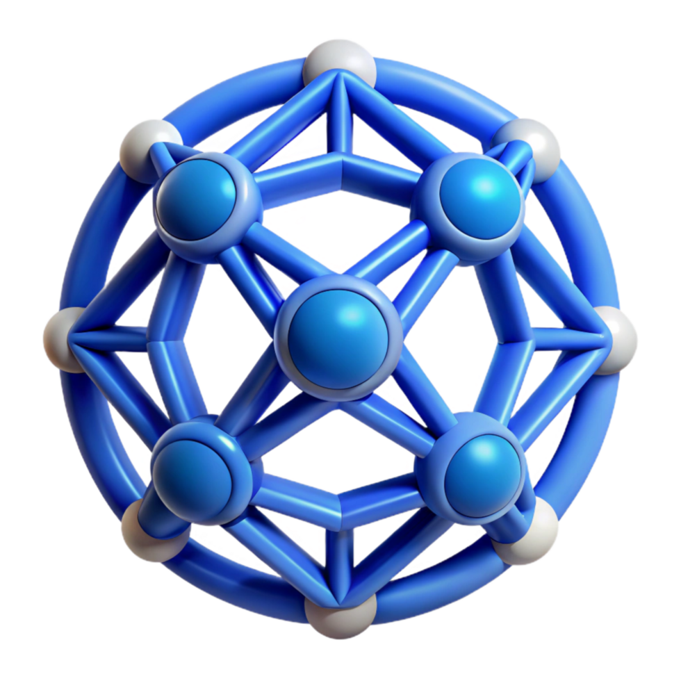 wonderful creative Abstract Network Connections Circular Pattern Blue Hues Cutout detailed png