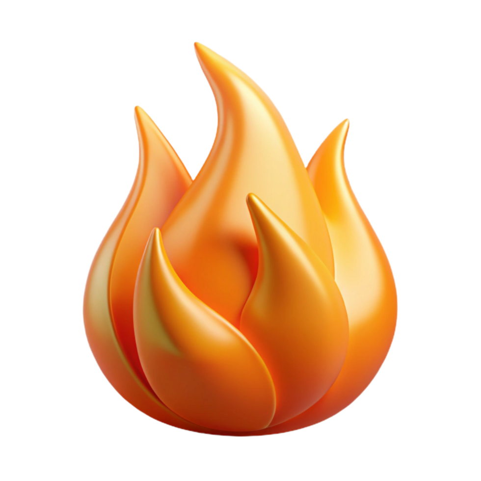 elegant abstract Abstract Orange Fire Isolated on Transparent Background high resolution png