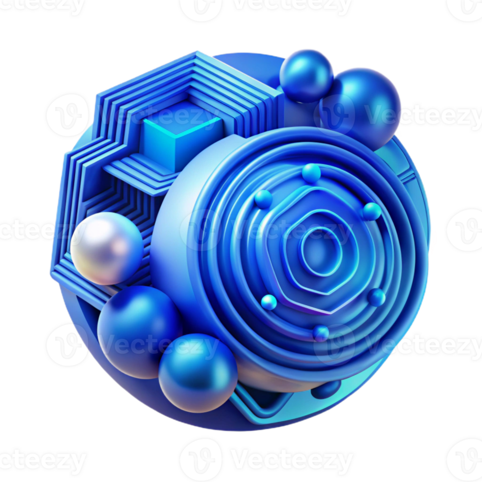 vibrant artistic Abstract Technology Background Blue Hues Cutout authentic png