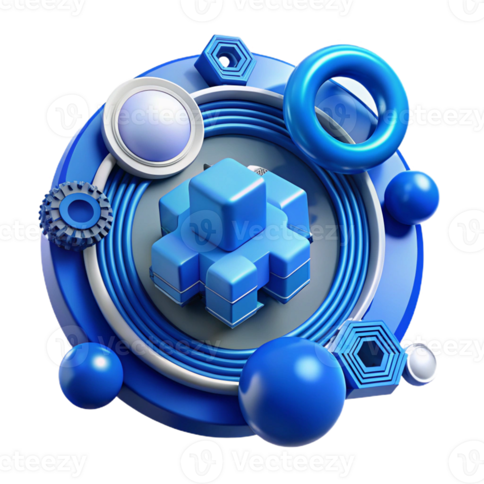 dramatic classic Abstract Technology Background Blue Hues Cutout authentic png