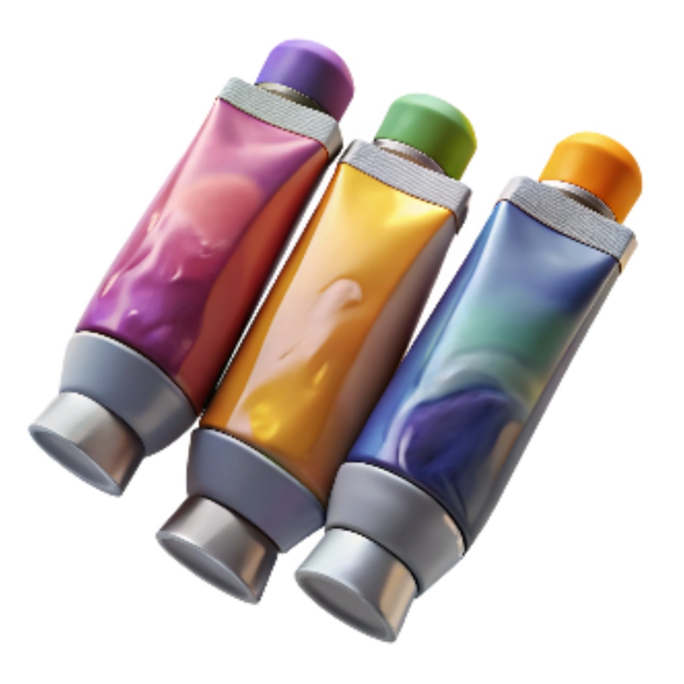extraordinary creative Acrylic Paints Tubes Assorted Colors Cutout detailed png