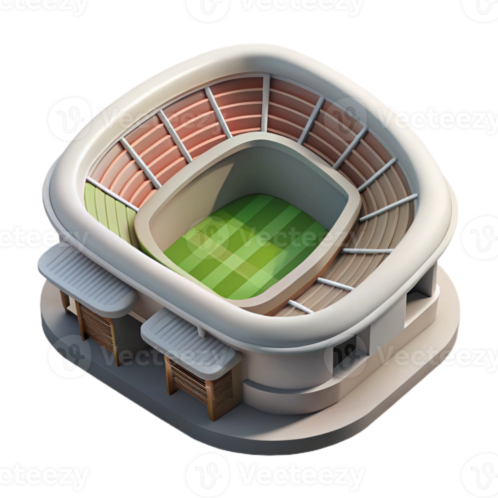 serene contemporary Aerial Shot of Stadium with Empty Seats Isolated detailed png