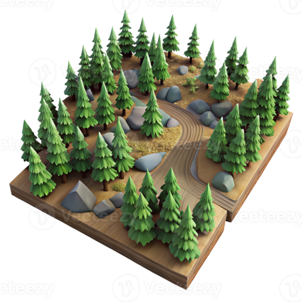 impressive abstract Aerial View of Forest with Logging Roads Isolated exclusive png