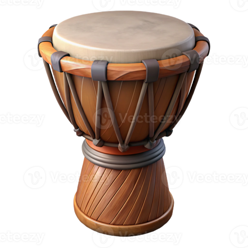 beautiful classic African Djembe Drum Wooden Texture Isolated Element premium png